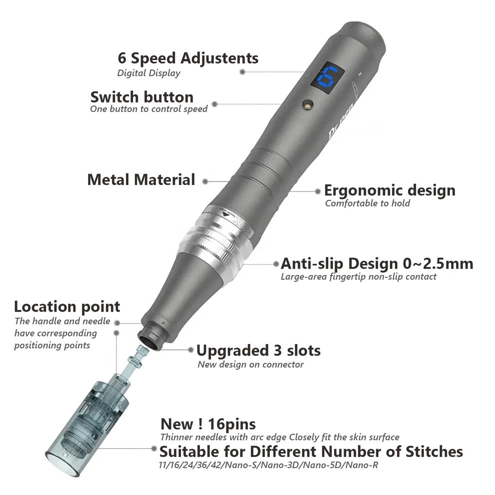 Dr. Pen M8 Cordless Microneedling Kit - Contains 10 Replacement Cartridges